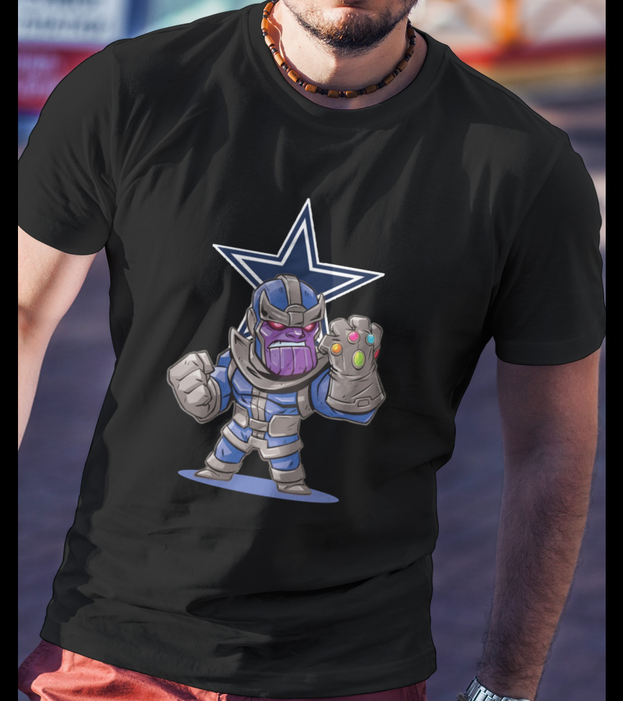Thanos Dallas Cowboys Infinity Gauntlet Star T-Shirt