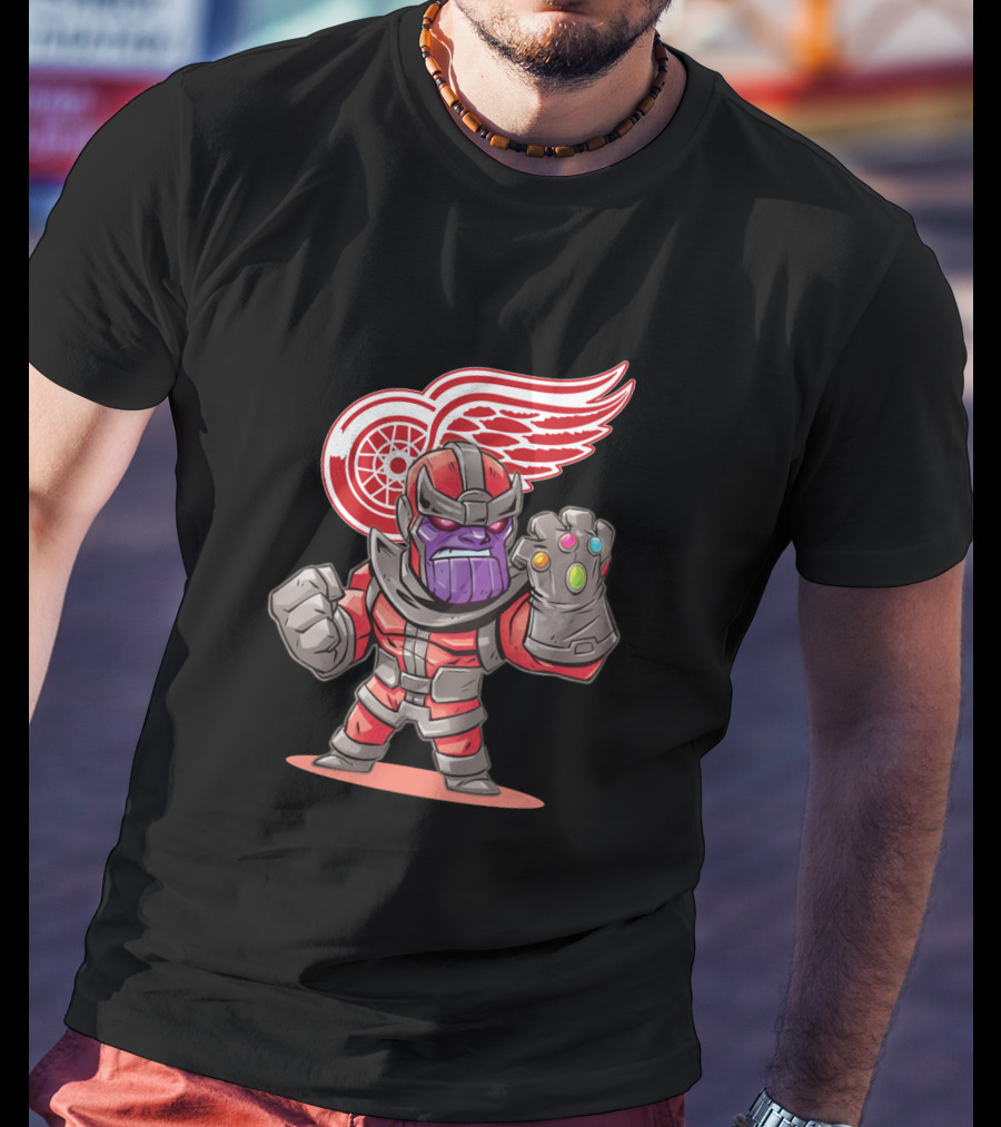 Thanos Detroit Red Wings Mashup Marvel NHL Crossover Fans T-Shirt