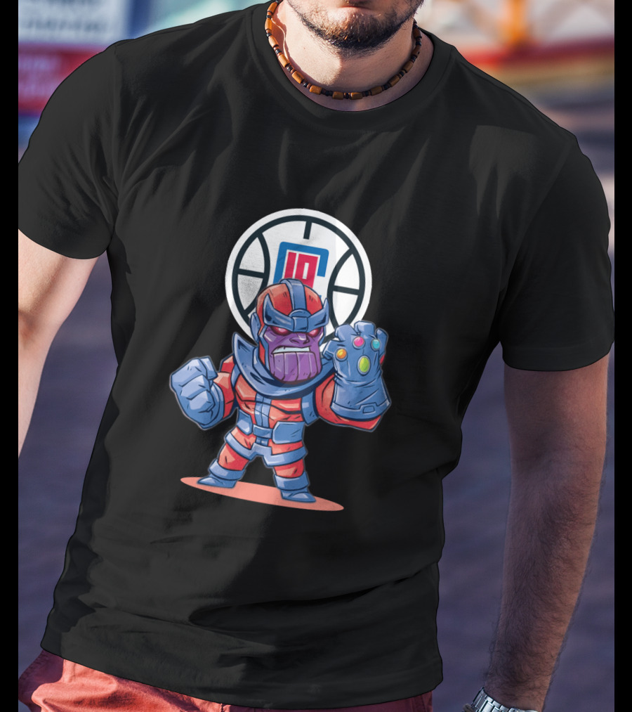 Thanos La Clippers Fans Battle Stance Infinity Gauntlet T-Shirt