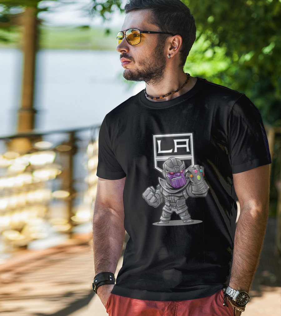 Thanos LA Kings Infinity Gauntlet Logo Crossover T-Shirt