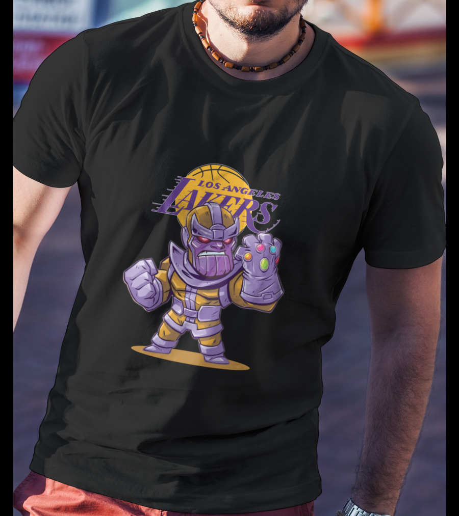 Thanos Los Angeles Lakers Basketball Fan Crossover T-Shirt
