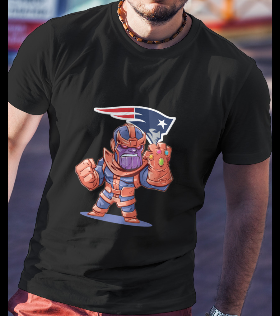 Thanos And New England Patriots Mashup Fan Crossover T-Shirt