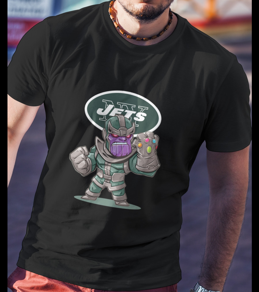New York Jets Fans Thanos Infinity Gauntlet T-Shirt