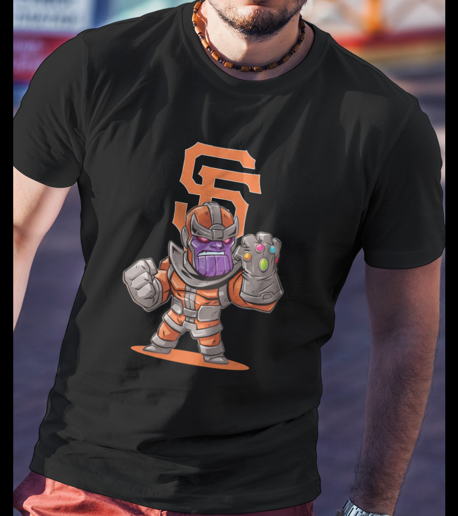 San Francisco Giants Thanos Mashup Fan Art With Infinity Gauntlet T-Shirt