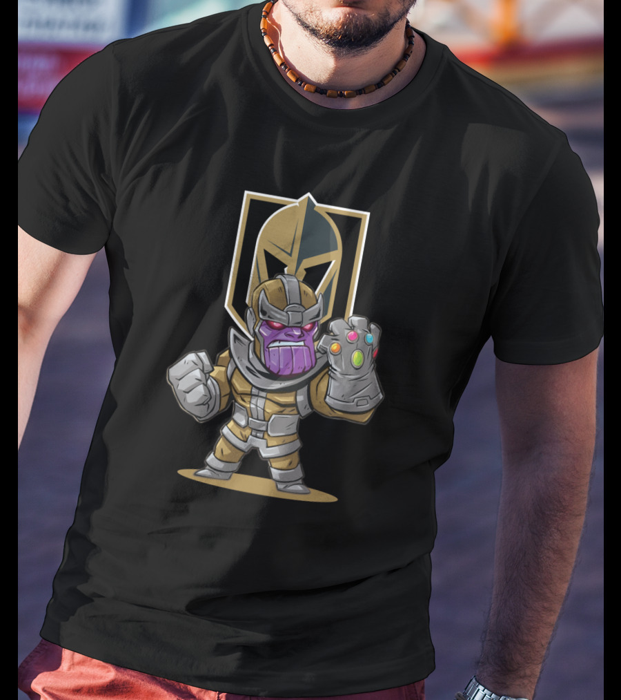 Thanos Infinity Gauntlet Meets Vegas Golden Knights Fan Power T-Shirt