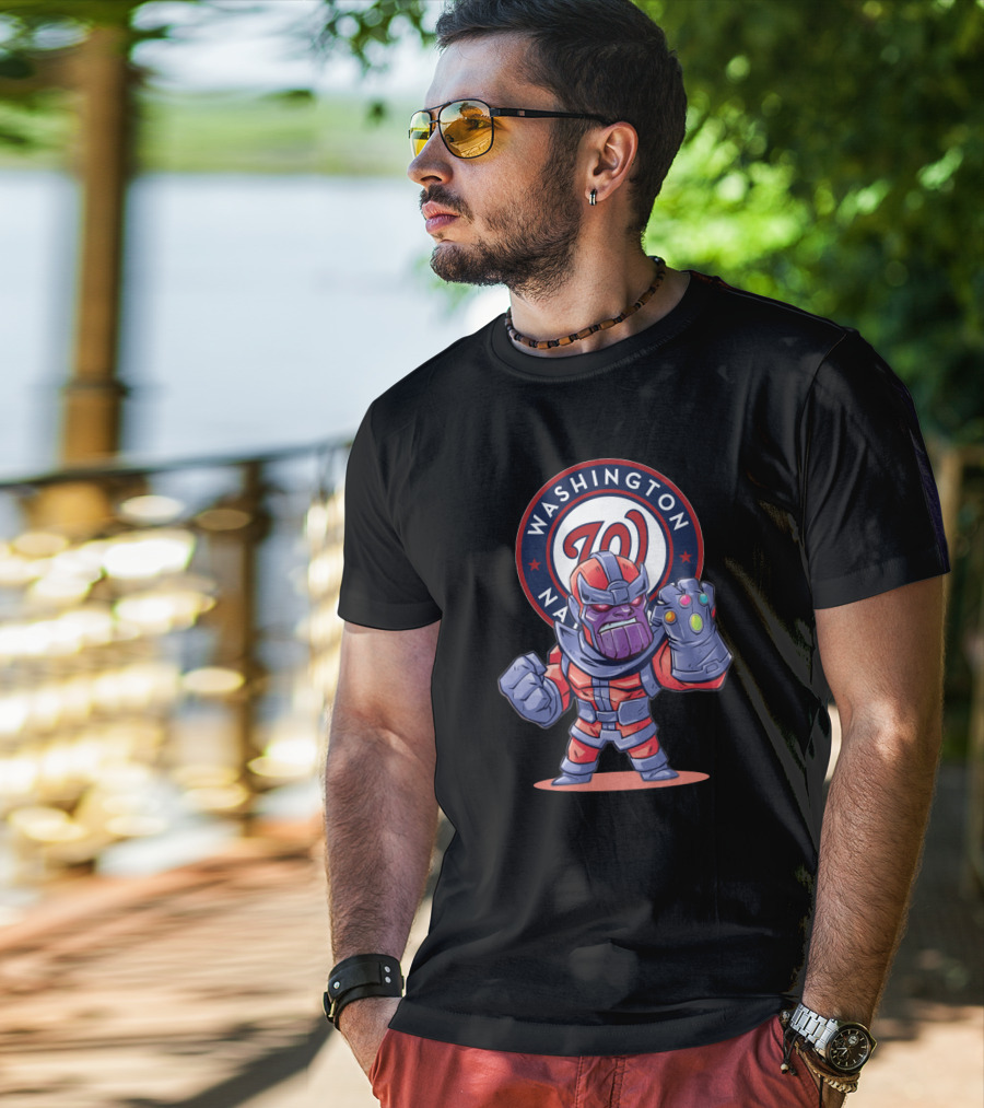 Washington Nationals Comic Thanos Mashup Fans Marvel Baseball Fusion T-Shirt