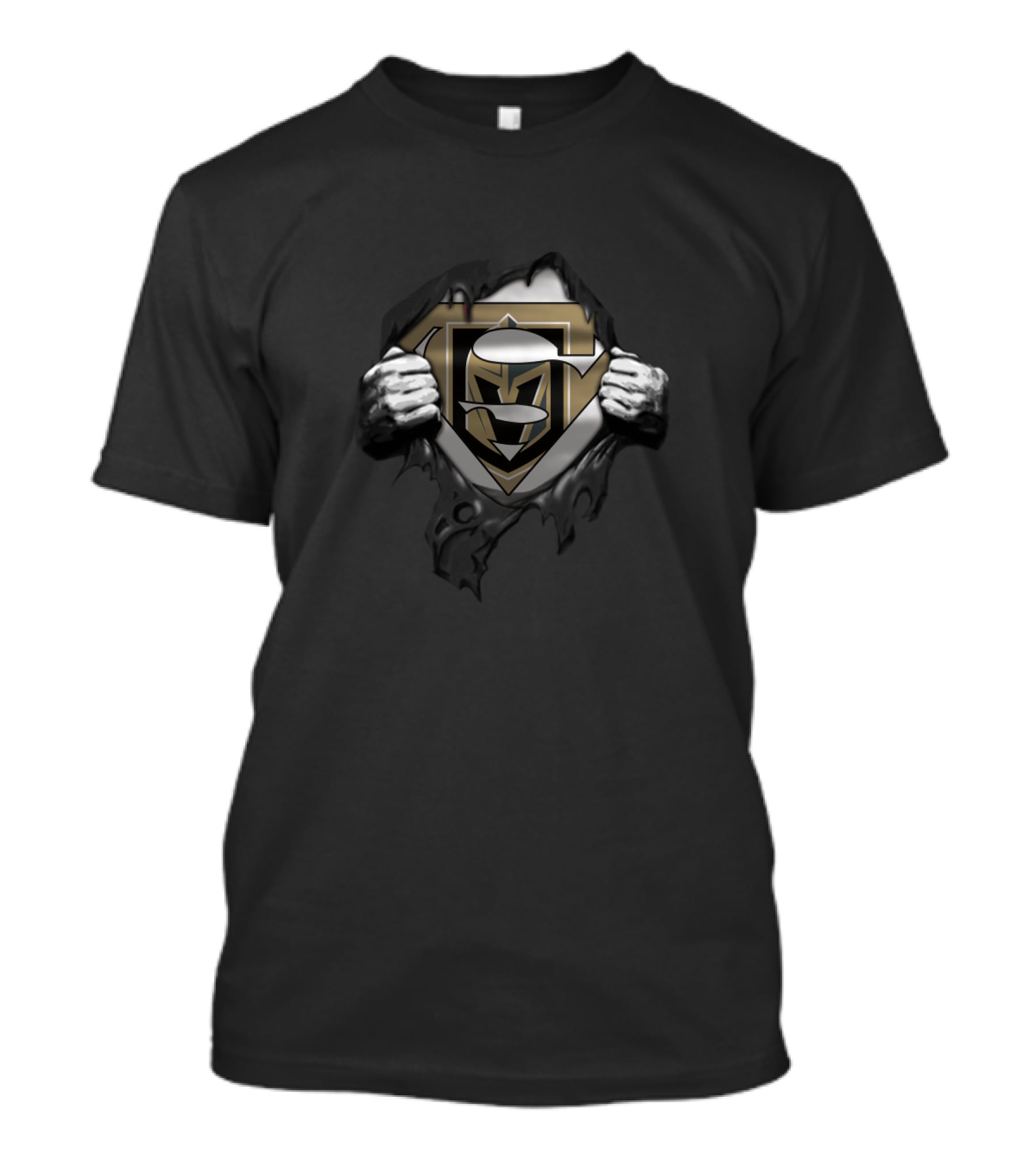 Vegas Golden Knights And Superman Logo Mashup Fan T-Shirt