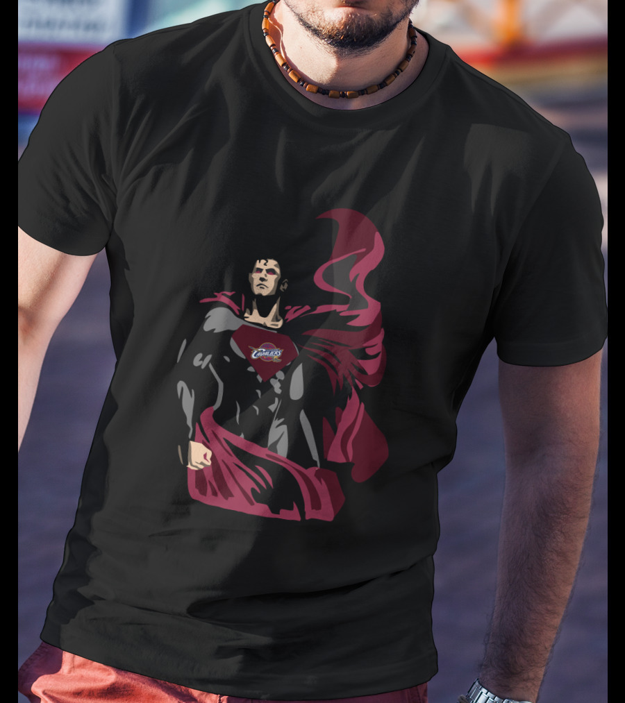 Superman Cleveland Cavaliers Emblem Iconic Hero Fan T-Shirt