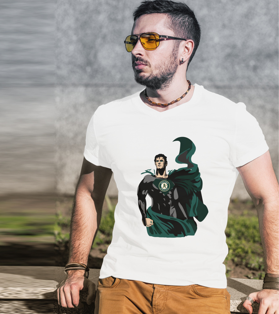Oakland Athletics Superhero Emblem Combination T-Shirt