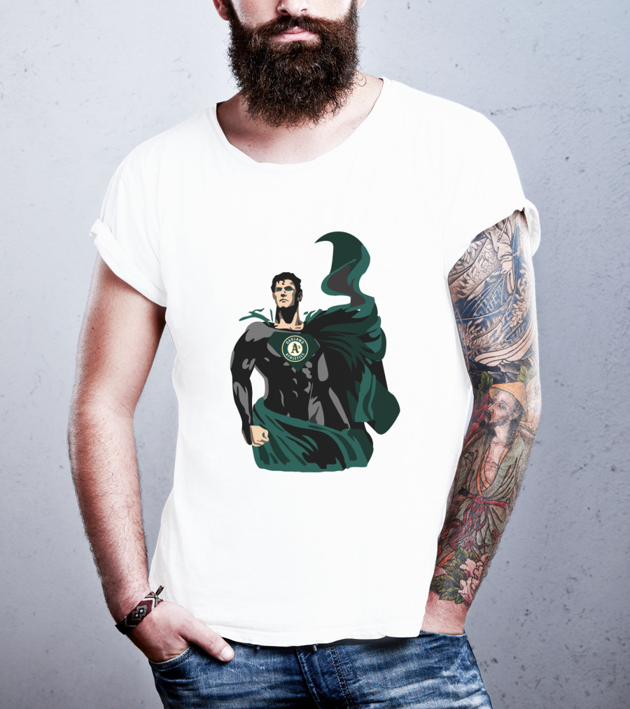 Oakland Athletics Superhero Emblem Combination T-Shirt