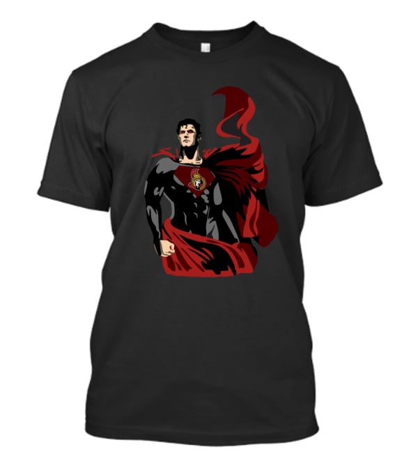Superman Ottawa Senators Hockey Hero Iconic Emblem Crossover T-Shirt