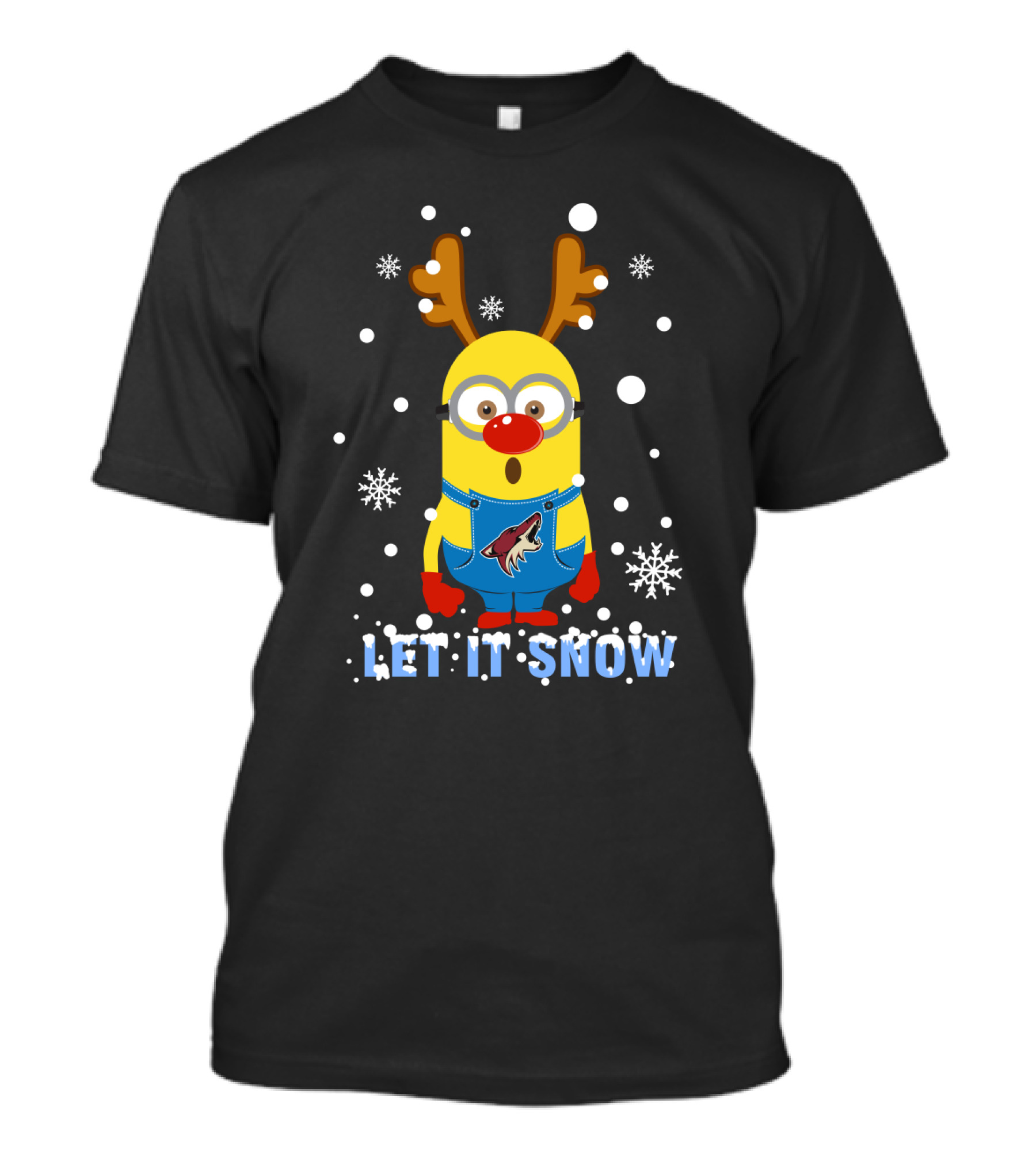 Let It Snow Minion Arizona Coyotes Reindeer T-Shirt
