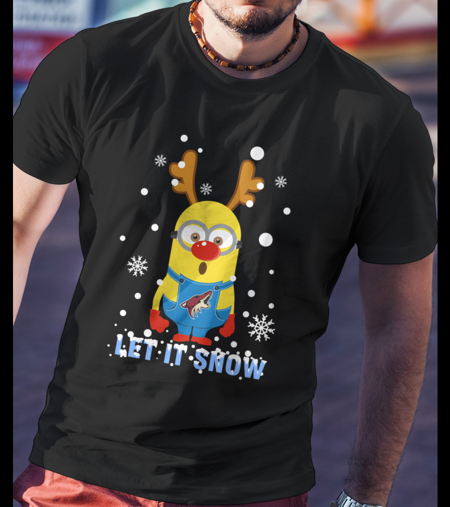 Let It Snow Minion Arizona Coyotes Reindeer T-Shirt