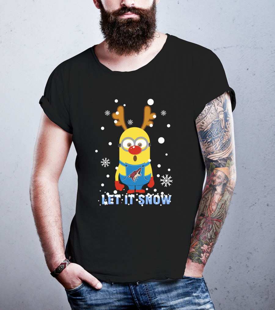 Let It Snow Minion Arizona Coyotes Reindeer T-Shirt