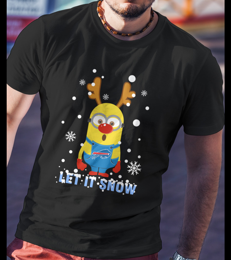 Let It Snow Xmas Buffalo Bills Minion Fans T-Shirt