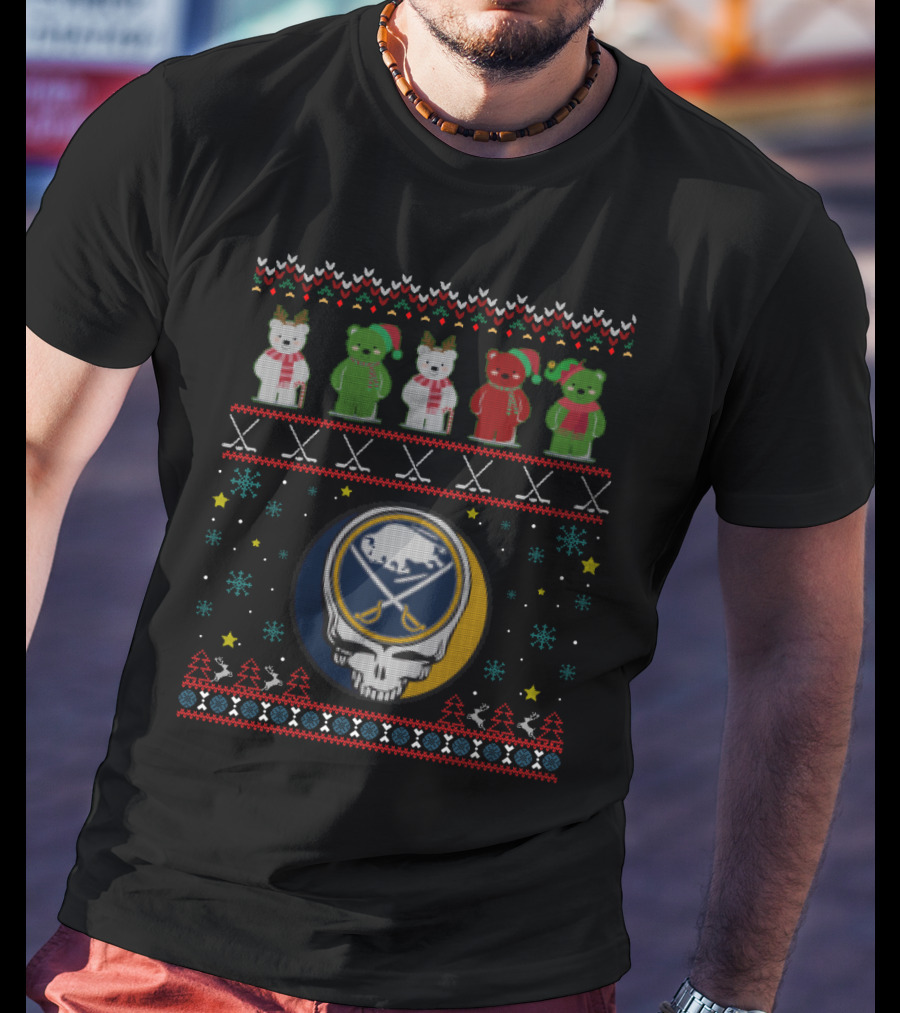 Buffalo Sabres Bears Grateful Dead Hockey Ugly T-Shirt