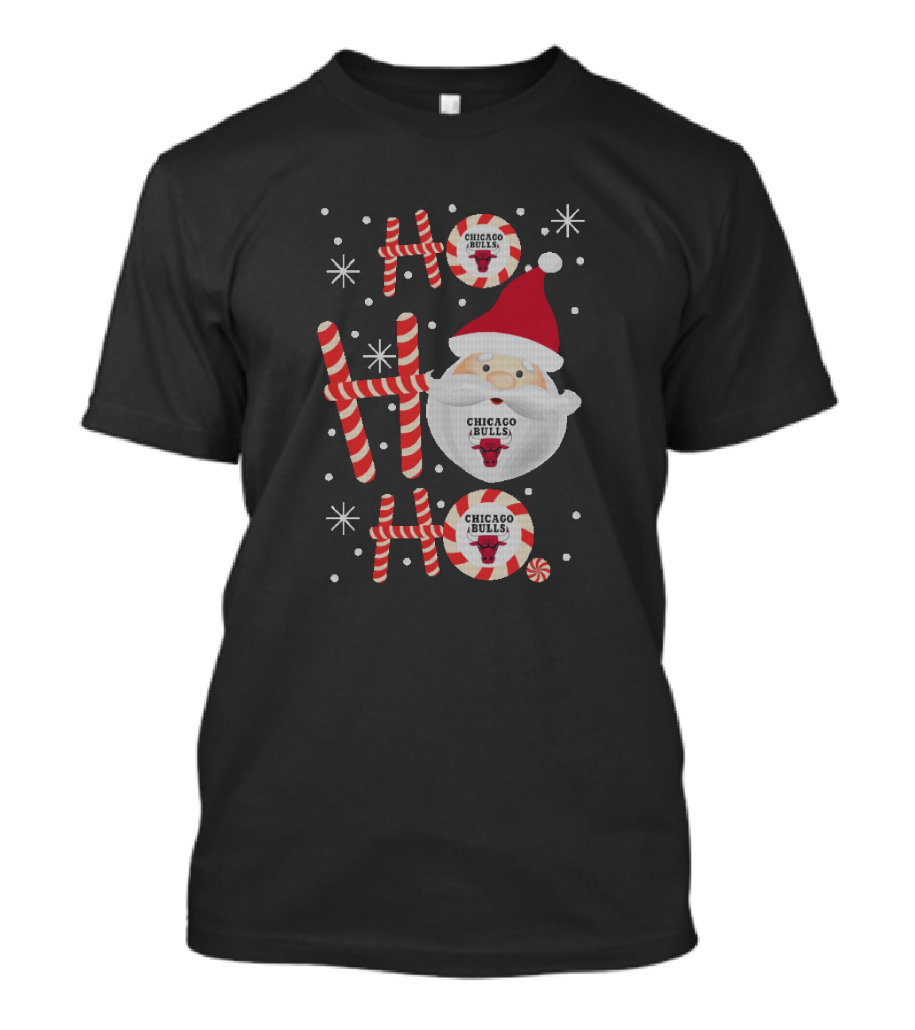 Ho Ho Ho Chicago Bulls Christmas Santa T-Shirt