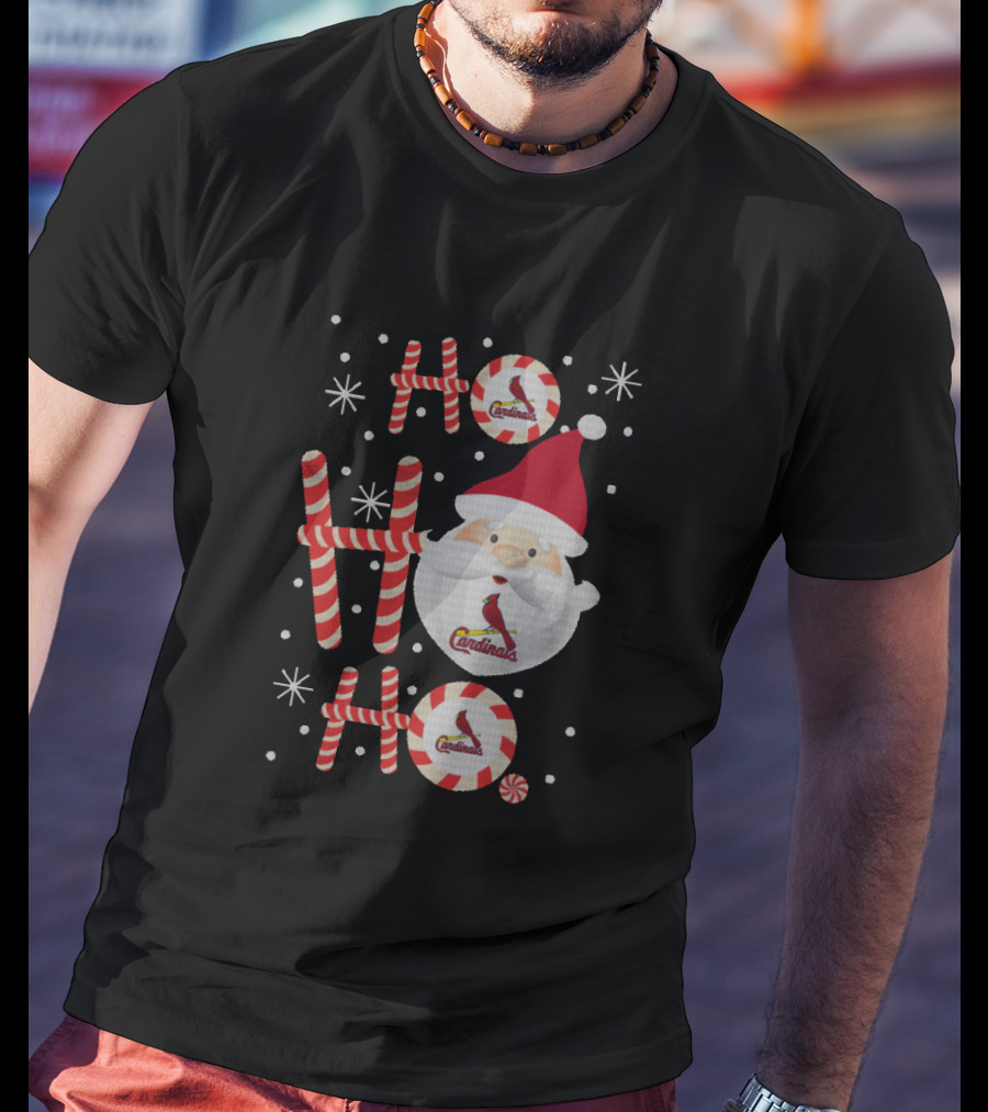Santa Claus Ho Ho Ho Christmas For St. Louis Cardinals Fans T-Shirt