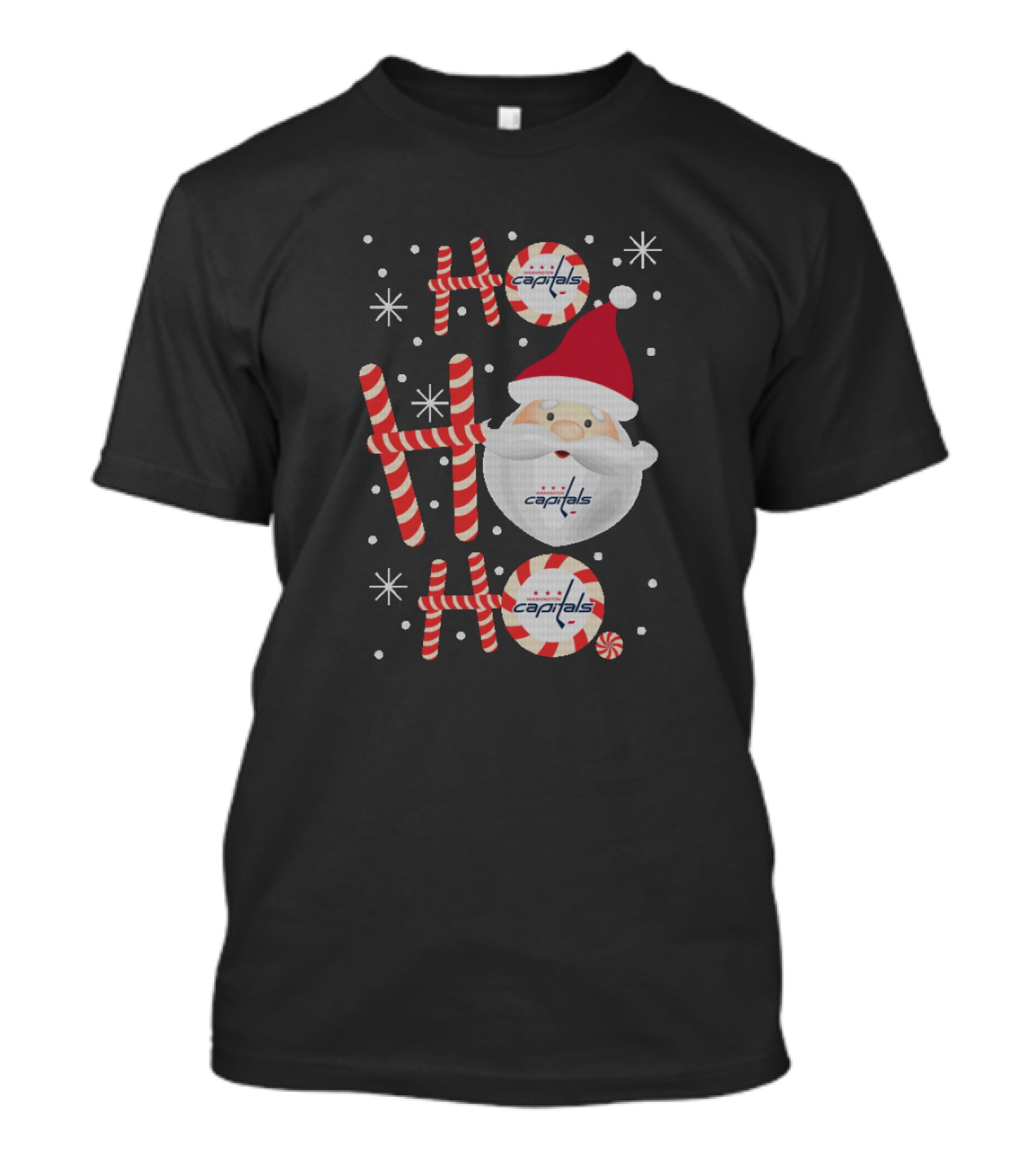 Ho Ho Ho Capitals Christmas Santa Logo For Washington Fans T-Shirt