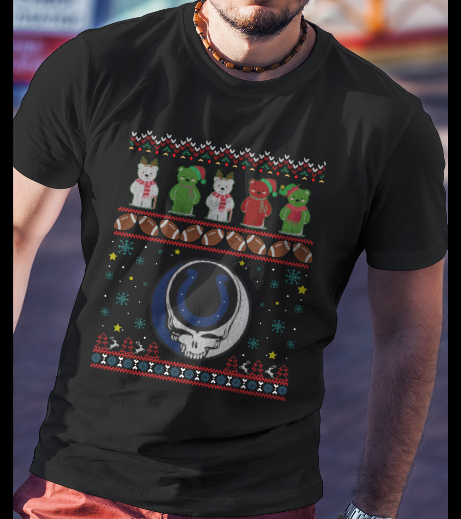 Indianapolis Colts Grateful Dead Bears Christmas T-Shirt