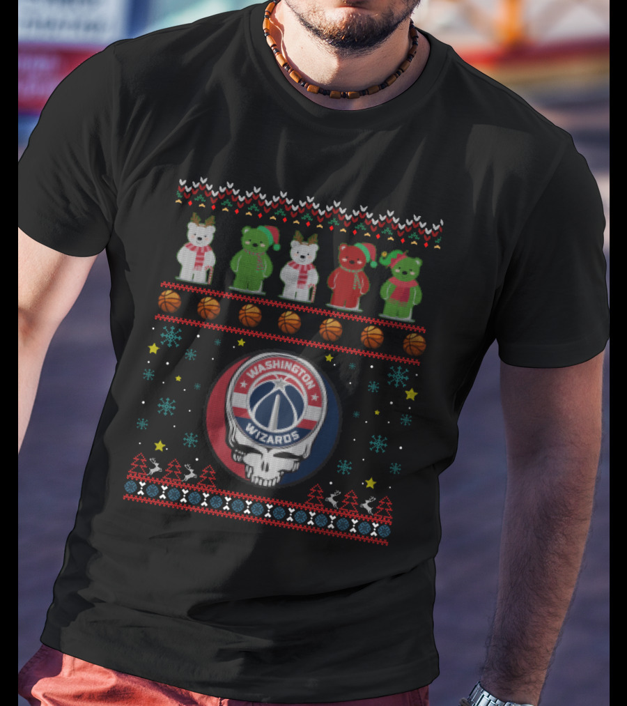 Washington Wizards Grateful Dead Bears Christmas T-Shirt