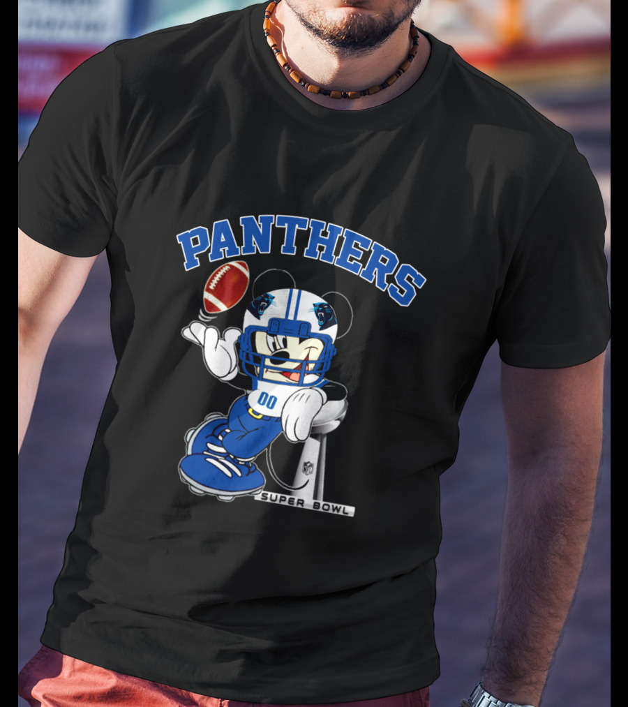 Carolina Panthers Mickey Nfl Super Bowl Football Player T-Shirt