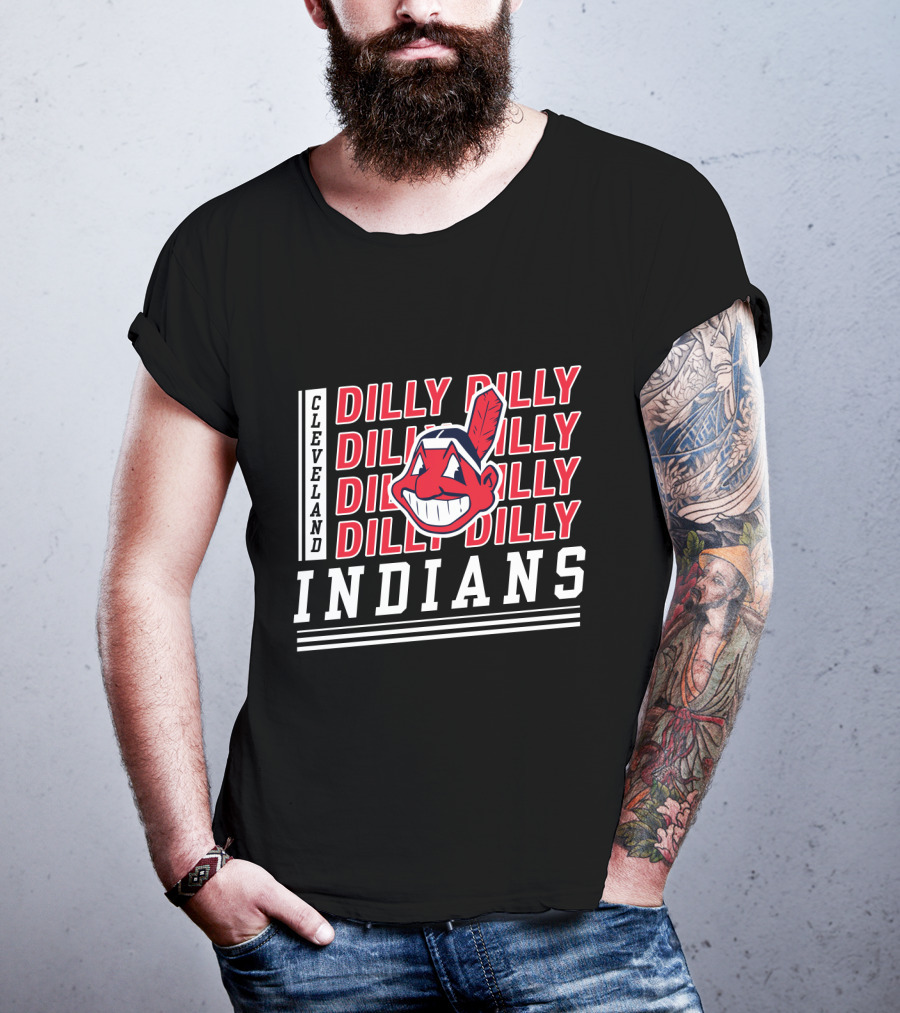 Cleveland Indians Dilly Dilly Red Text Chief Wahoo T-Shirt