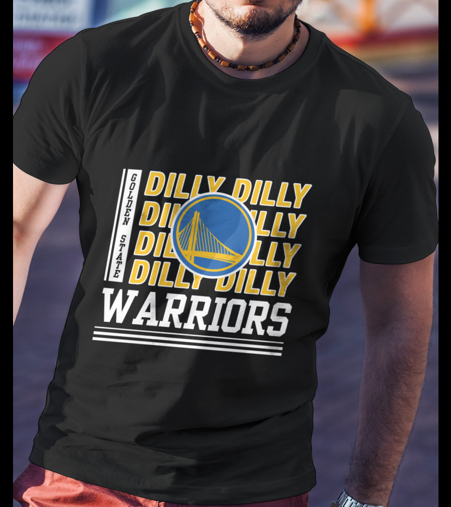 Golden State Warriors Dilly Dilly Basketball Blue And Yellow Bridge T-Shirt