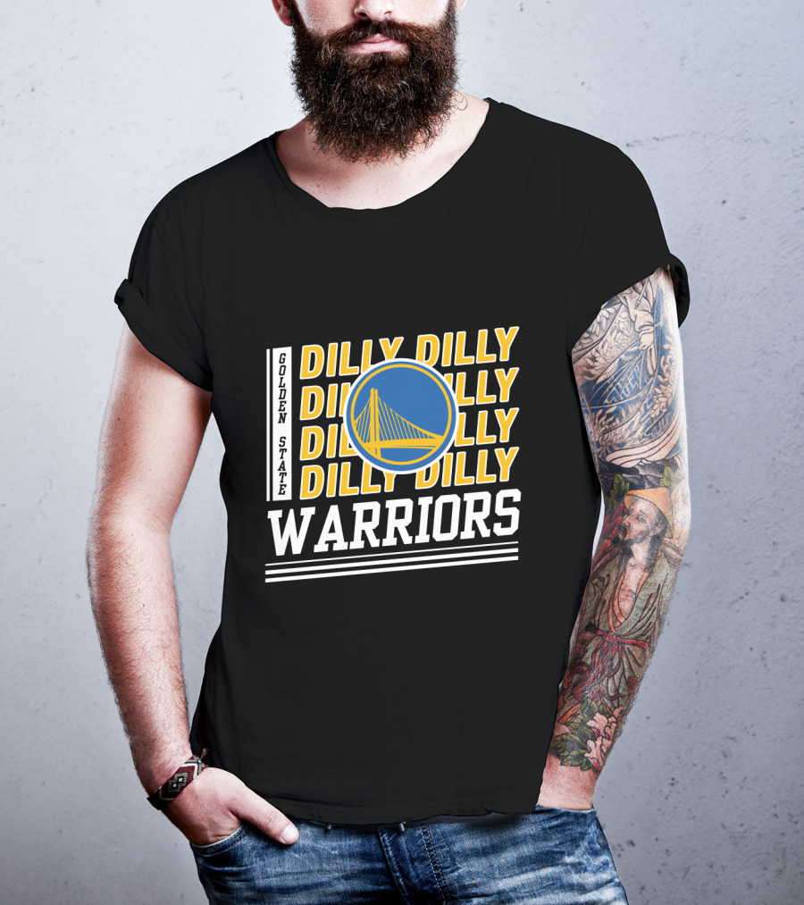 Golden State Warriors Dilly Dilly Basketball Blue And Yellow Bridge T-Shirt