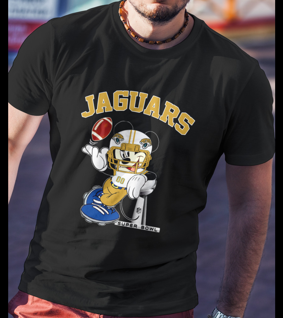 Jaguars Mickey Mouse Nfl Super Bowl Football T-Shirt