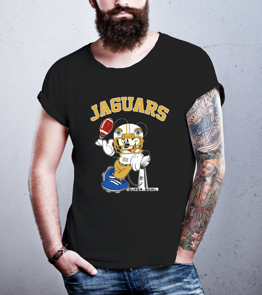 Jaguars Mickey Mouse Nfl Super Bowl Football T-Shirt