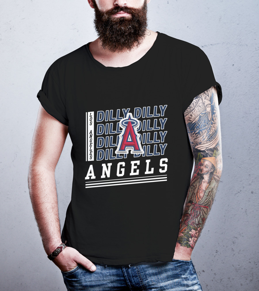 Los Angeles Angels Dilly Dilly Repeated Graphic With Team T-Shirt