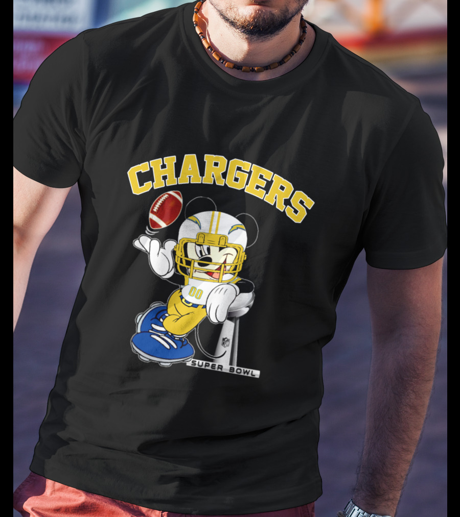 Chargers Mickey Nfl Super Bowl Football T-Shirt