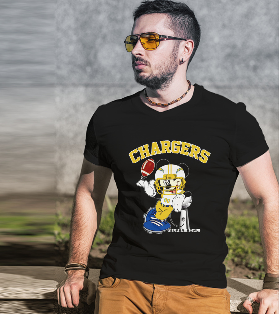 Chargers Mickey Nfl Super Bowl Football T-Shirt