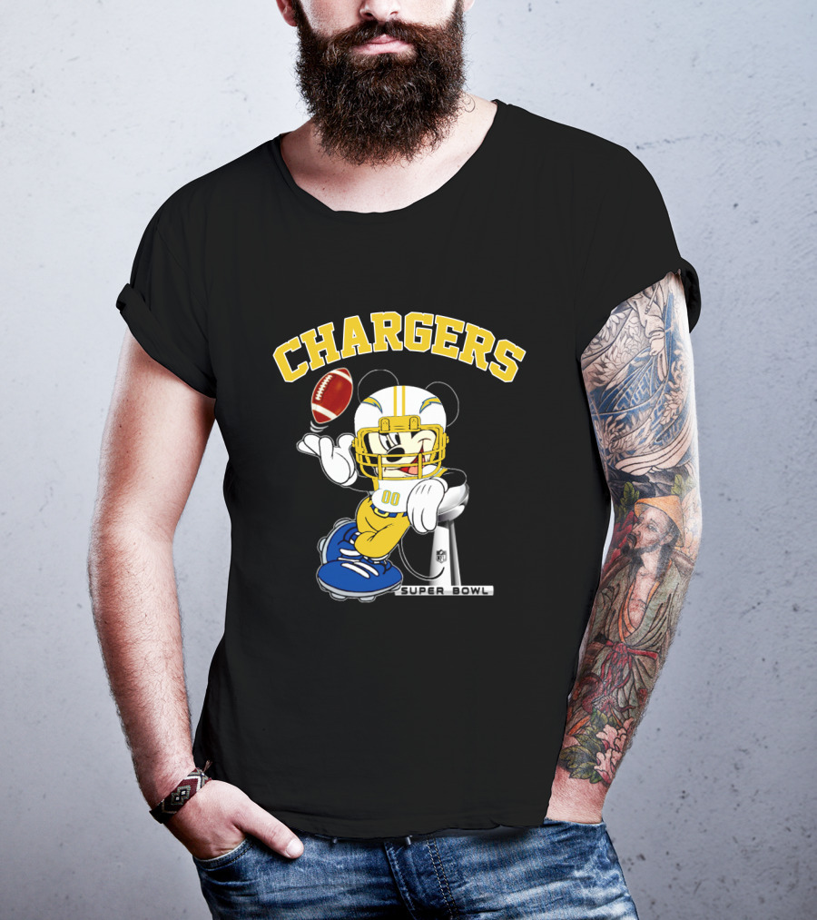 Chargers Mickey Nfl Super Bowl Football T-Shirt