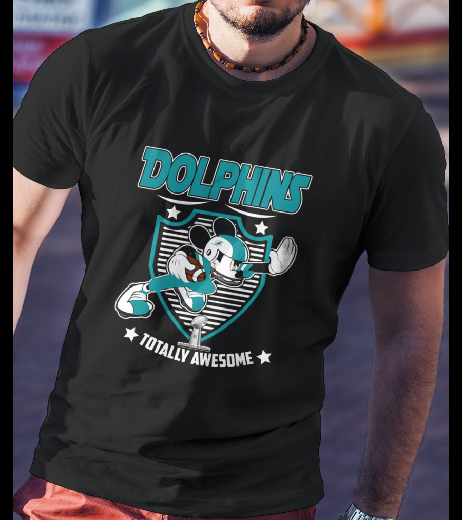 Dolphins Totally Awesome Mickey Football T-Shirt