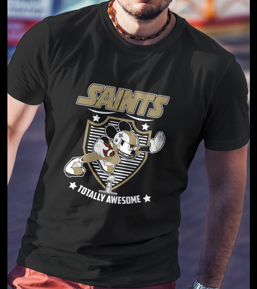 Saints Totally Awesome New Orleans Football Mickey T-Shirt