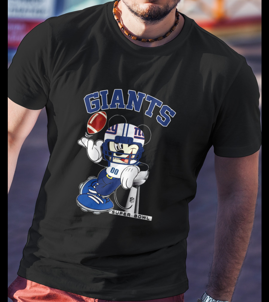 Giants Mickey Nfl Super Bowl Football T-Shirt