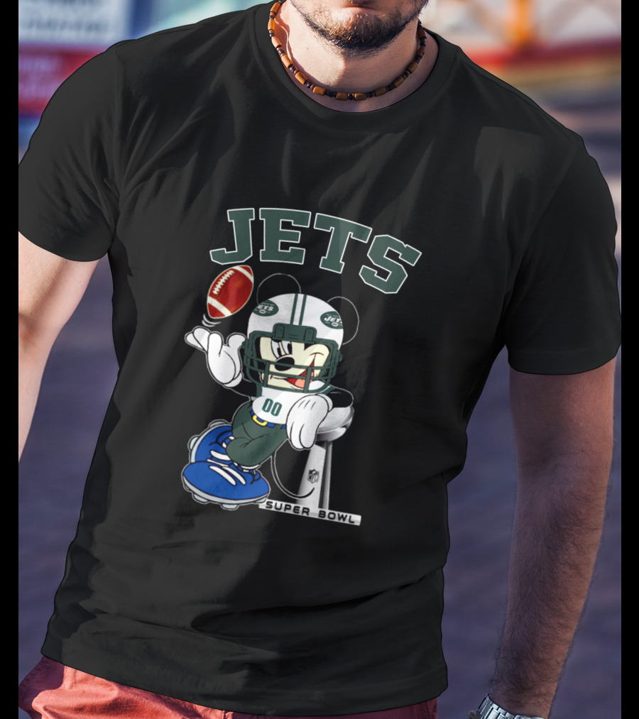 Jets Mickey Helmet Football Super Bowl Nfl T-Shirt