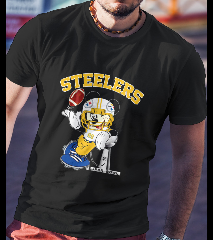Steelers Mickey Nfl Super Bowl Football Character T-Shirt