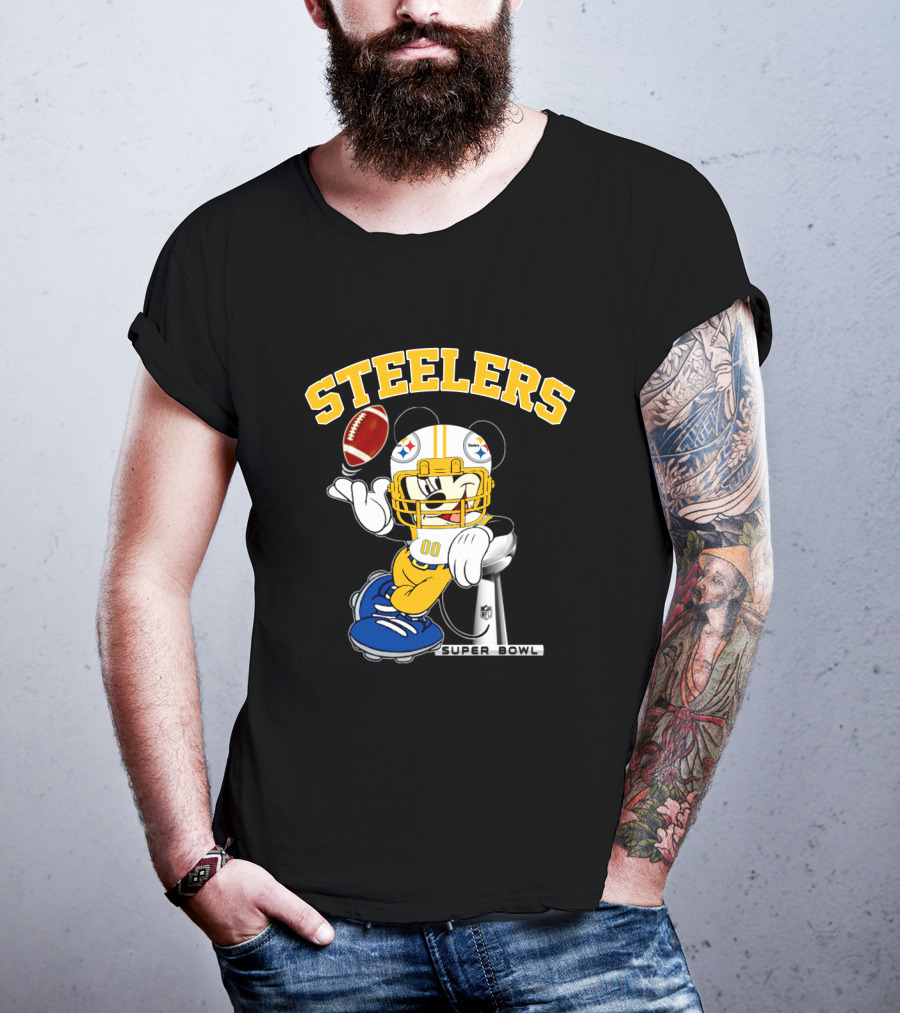 Steelers Mickey Nfl Super Bowl Football Character T-Shirt