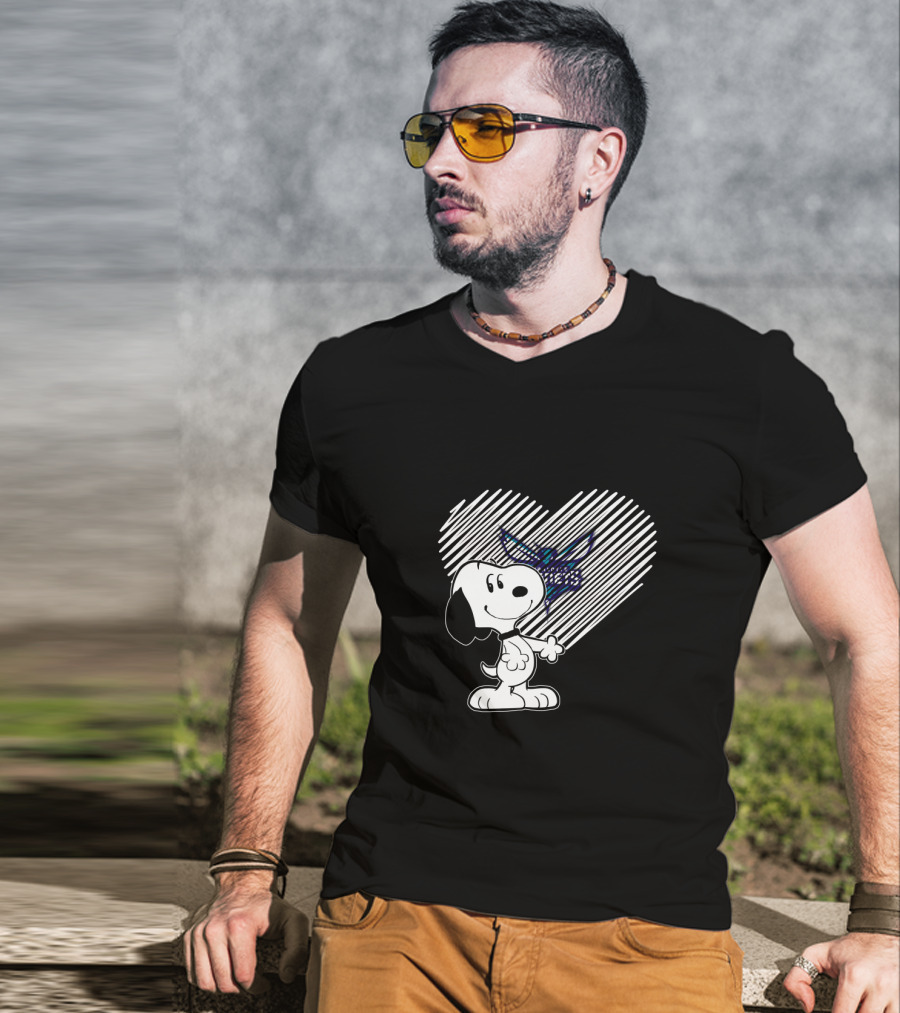 Snoopy Heart Charlotte Hornets Fans T-Shirt