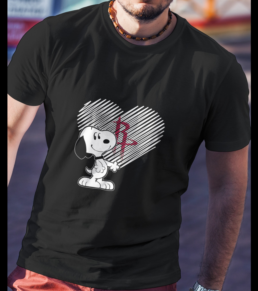 Snoopy Heart Fans Love Houston Rockets T-Shirt