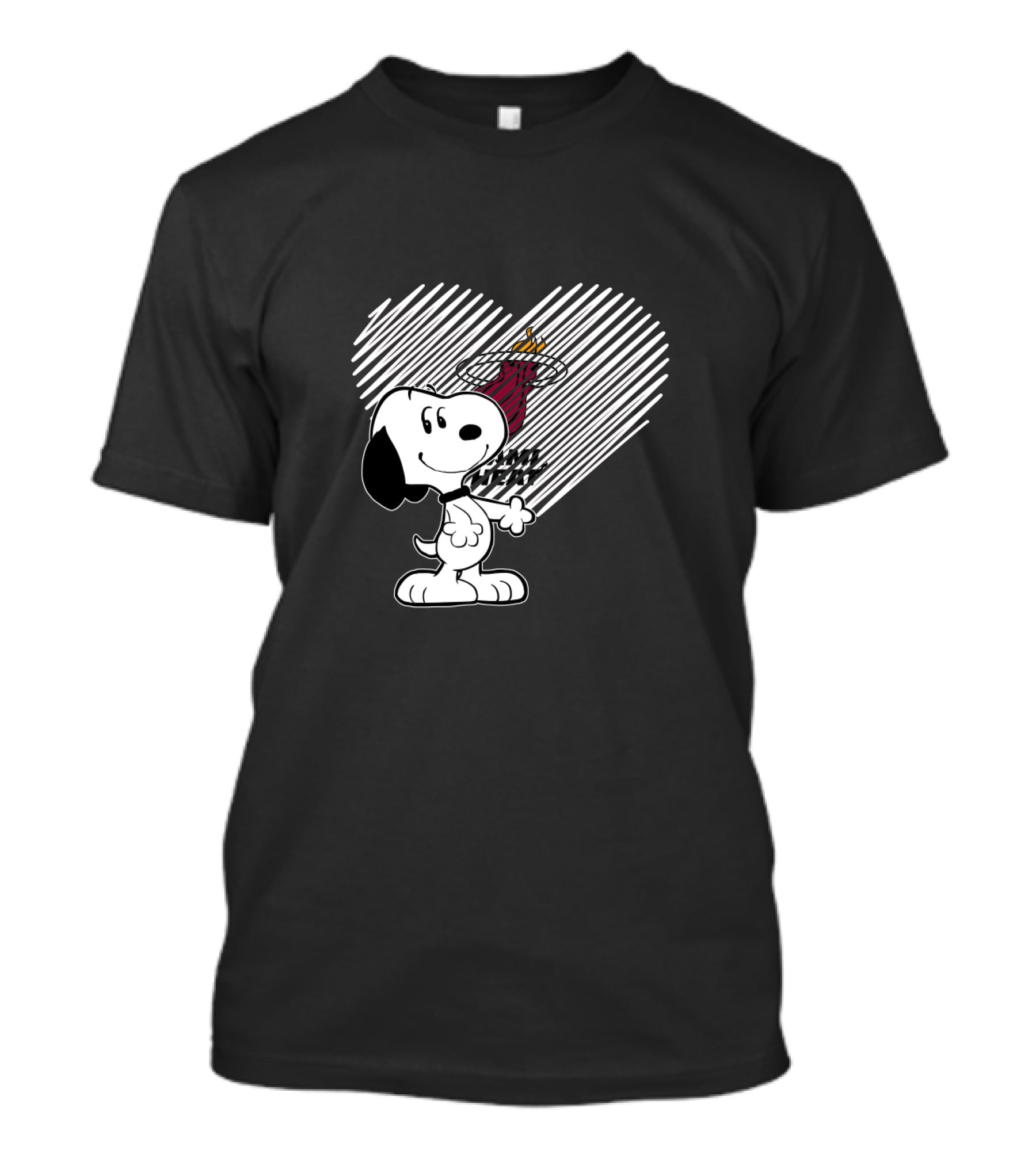 Snoopy Miami Heat Heart Fans T-Shirt