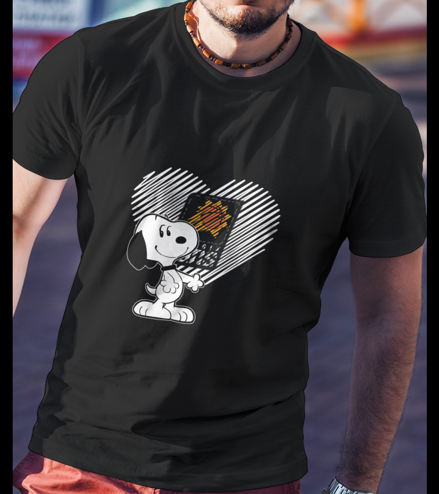 Snoopy Holding Heart With Phoenix Suns Logo For Fans T-Shirt