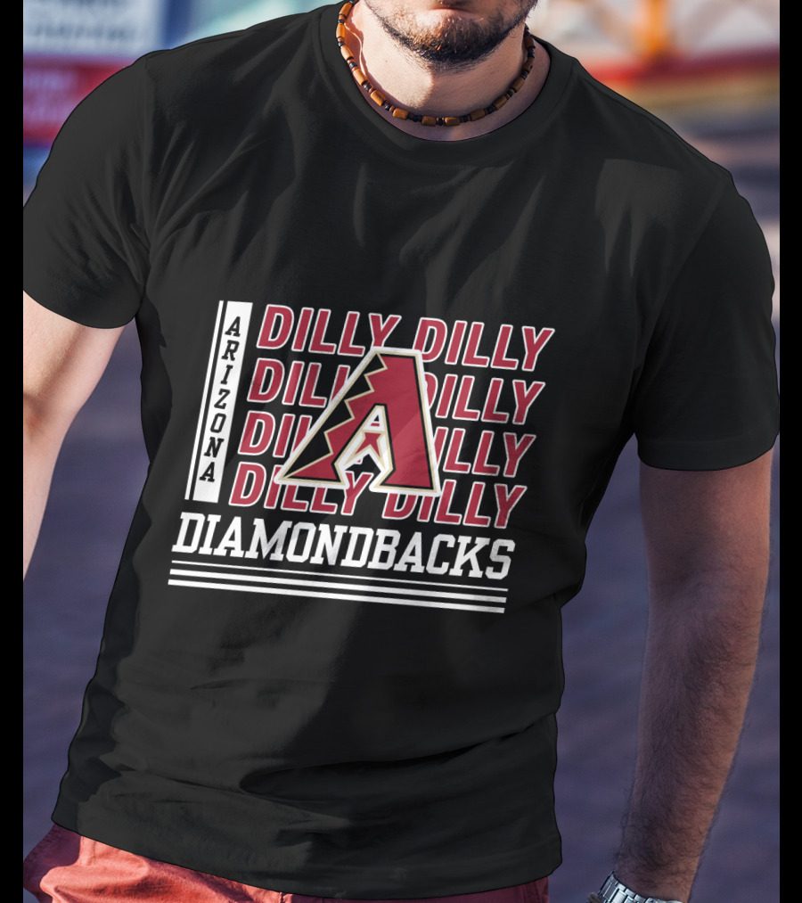 Arizona Diamondbacks Dilly Dilly A Logo Repeated Text T-Shirt