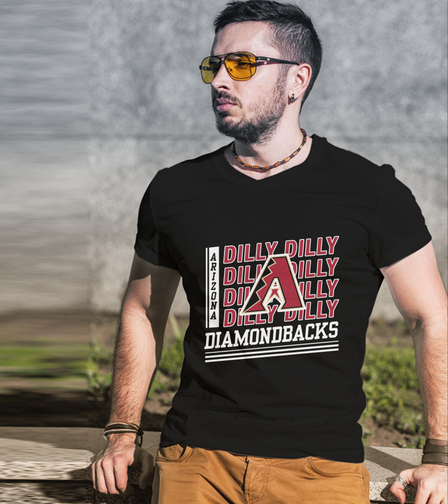 Arizona Diamondbacks Dilly Dilly A Logo Repeated Text T-Shirt