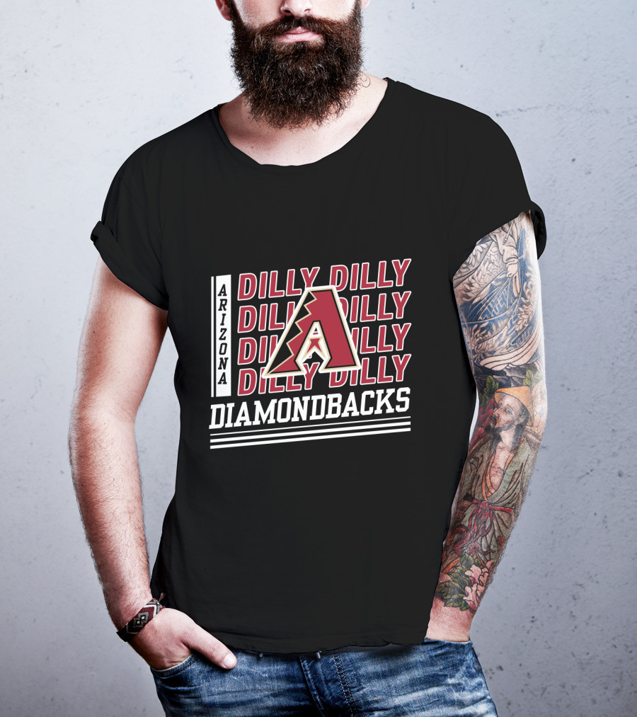 Arizona Diamondbacks Dilly Dilly A Logo Repeated Text T-Shirt