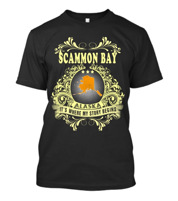 Scammon Bay Alaska It's Where My Story Begins Ornate Map T-Shirt
