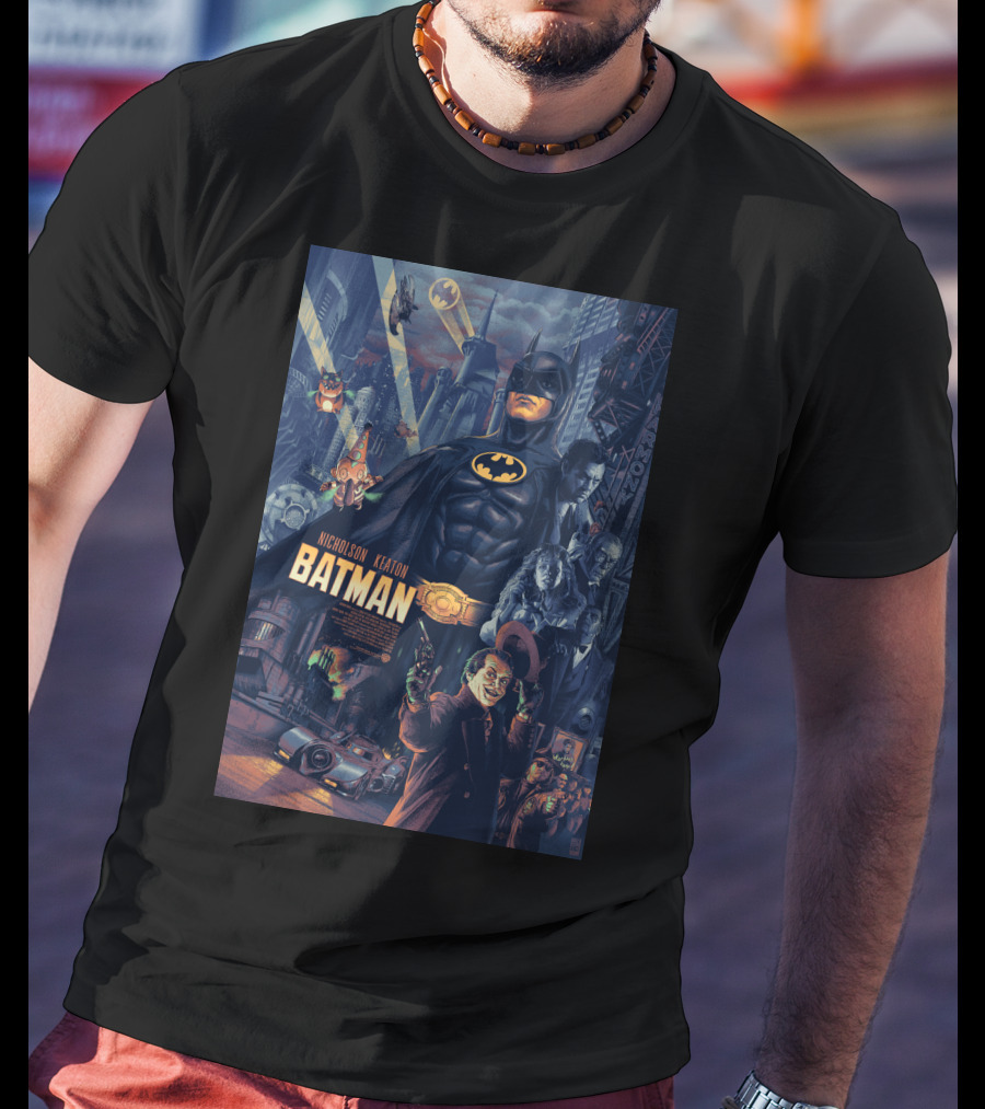 Batman 1989 Nicholson Keaton Gotham City Movie T-Shirt